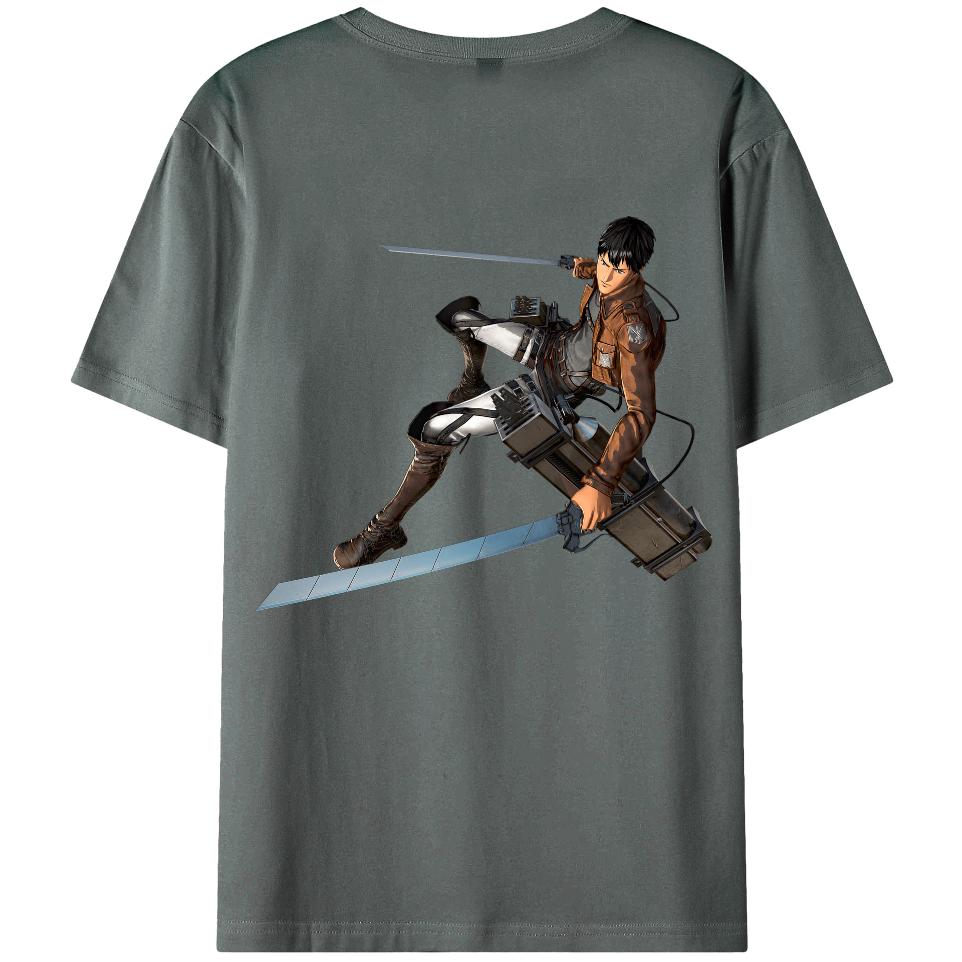 （画像用） 進撃の巨人 ベルトルト・フーバー Attack on Titan Bertholdt Hoover 綿100％ メンズ半袖Tシャツ（バックプリント） 通気性